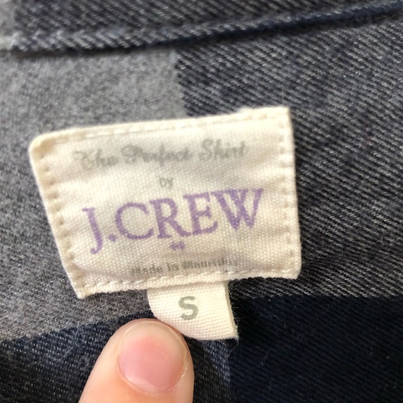 J-Crew Blue and Gray Plaid Button Up - Picture 4 of 4